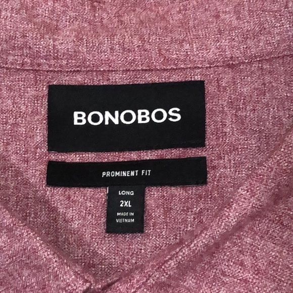 Bonobos Prominent Fit Button Down Shirt Size 2XL Dark Wine Red - Picture 3 of 6